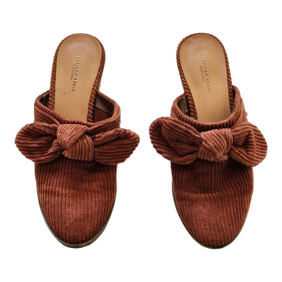 American Eagle Corduroy Slide Mules Size 6 - Picture 2 of 4